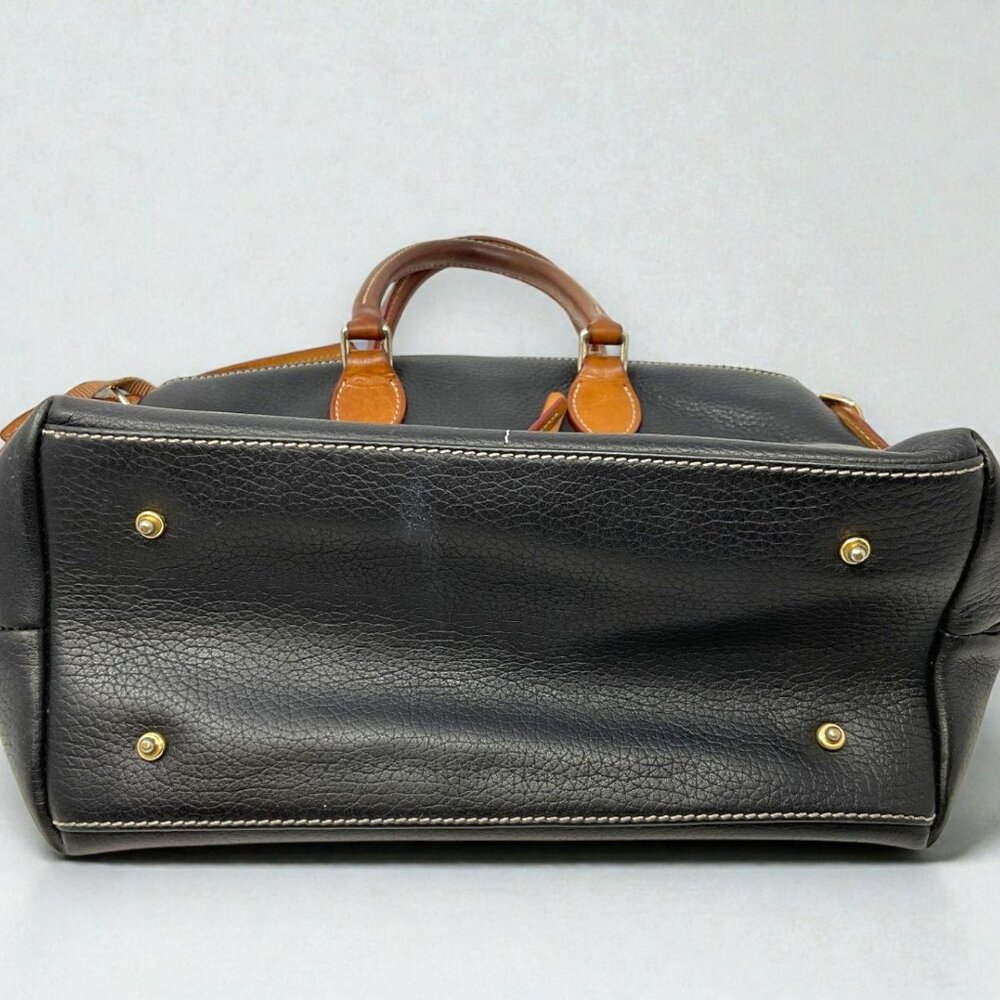 Dooney & Bourke Dillen Black Pebbled Leather Satchel Top Handle Shoulder Bag - Picture 4 of 16